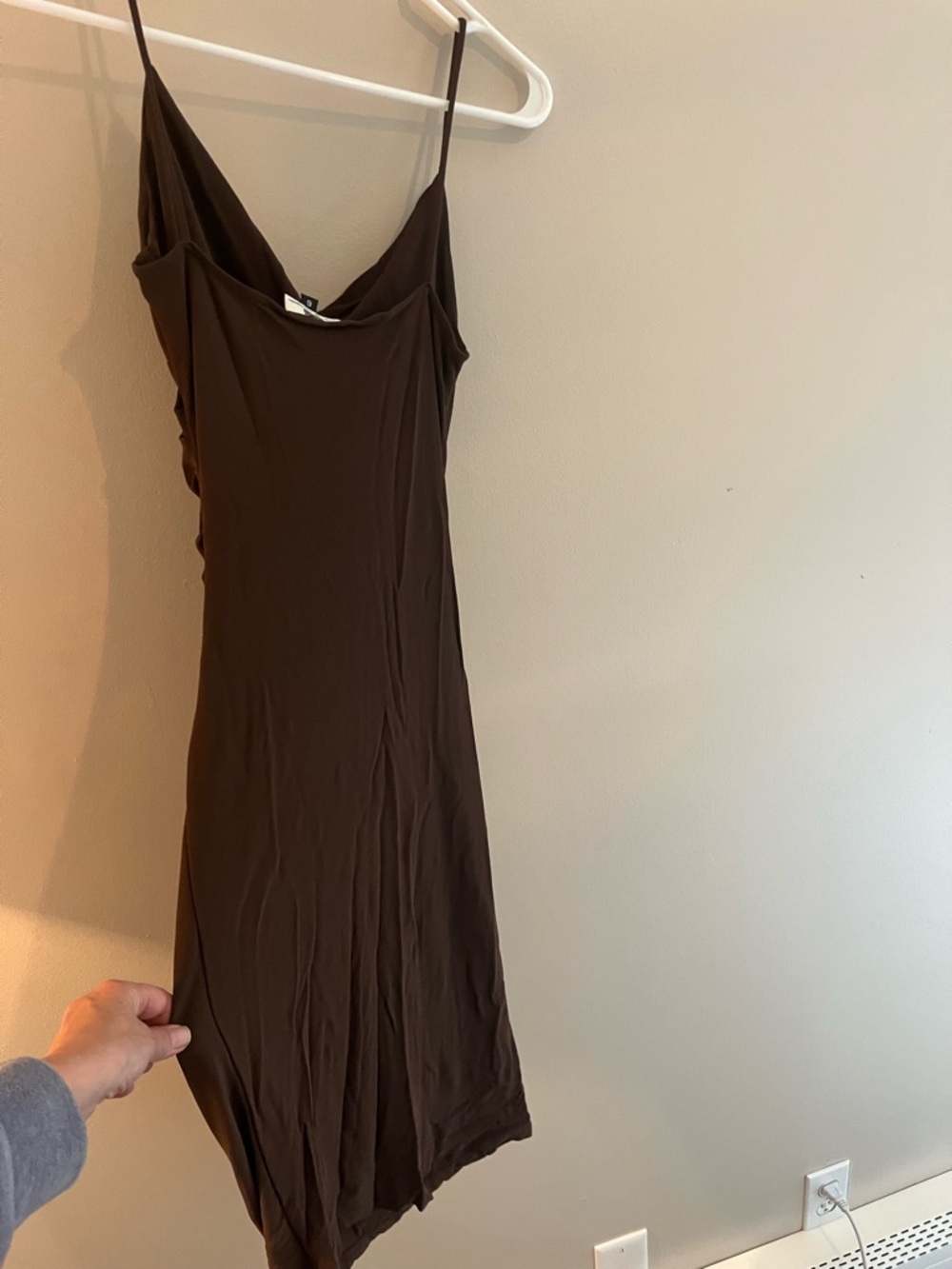 Vintage Diane Von Furstenberg Brown Spaghetti Strap Slip Dress in size 6